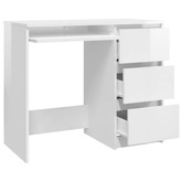 vidaXL Biurko, białe z połyskiem, 90x45x76 cm, materiał drewnopochodny