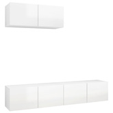 vidaXL Szafki telewizyjne, 3 szt., białe z połyskiem