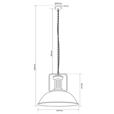 Lampa wisząca LOFT GRAVIS E27 czarna łańcuch, industrialna EDO777185 EDO Solutions