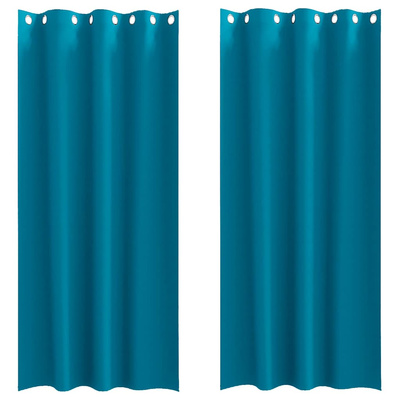 Firany blackout z kółkami 2 pcs Turkusowy 245 x 140 cm