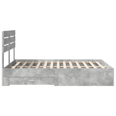 Ramka łóżka Betonowy szary 140 x 190 cm Drewno inżynieryjne
