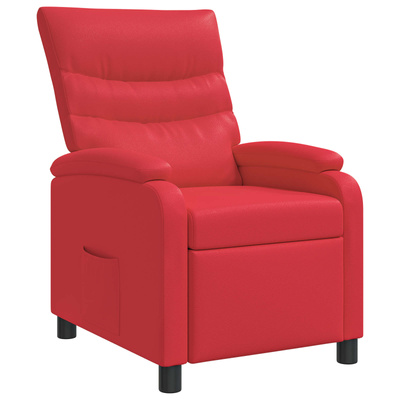 Fotel recliner czerwony Ekoskóra
