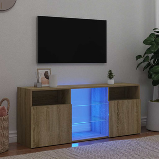 Szafka TV z oświetleniem LED, dąb sonoma, 120x30x50 cm