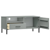 vidaXL Szafka pod TV OSLO, metalowe nóżki, szara, sosnowa