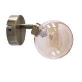 Rodia lampa kinkiet patynowy 1x40w g9 klosz bursztynowy