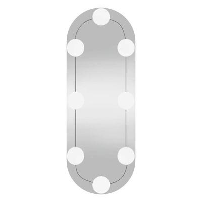 vidaXL Lustro ścienne z LED, 15x40 cm, szklane, owalne