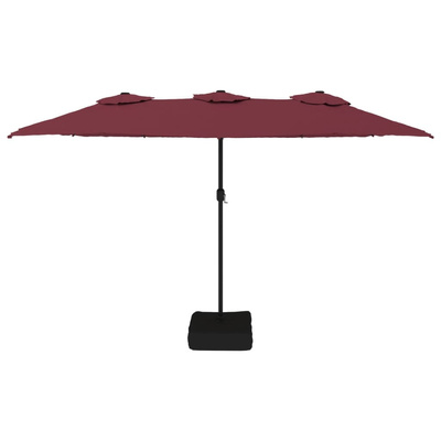 Podwójny parasol ogrodowy, bordowy, 449x265 cm