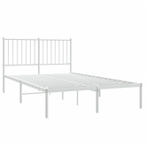 vidaXL Metalowa rama łóżka z wezgłowiem, biała, 120x190 cm model standard