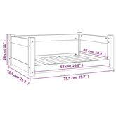 Legowisko dla psa, szare, 75,5x55,5x28 cm, lite drewno sosnowe vidaXL