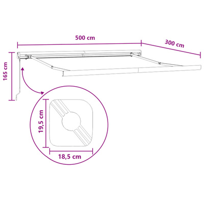 Markiza wysuwana Jasnoszary i biały. 500 × 300 cm