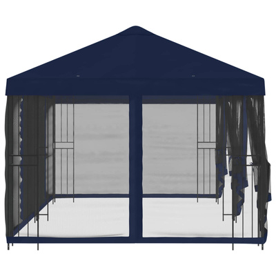 Altana z bokami 6 x 3 m niebieski Poliester i Stal 190