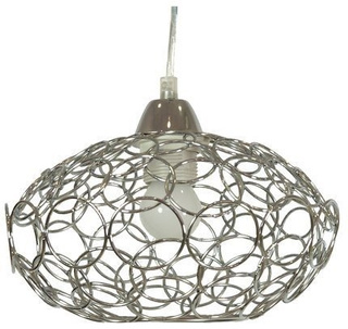 Lampa wisząca Pinia pojedyncza metalowa srebrna z kloszem nad stół E27