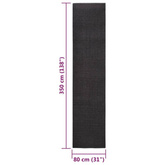 vidaXL Dywanik, naturalny sizal, 80x350 cm, czarny