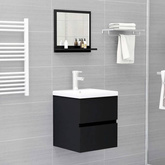 vidaXL Lustro łazienkowe, czarne 40x10,5x37 cm materiał drewnopochodny