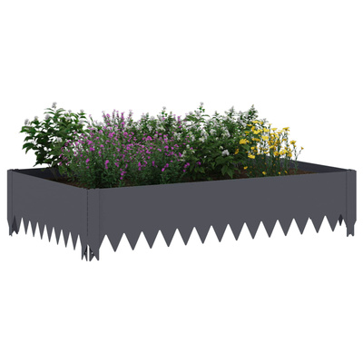 Krawężnik do trawnika 4 szt. 100 x 60 x 20 cm Stal antracytowy