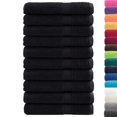 Ręczniki premium SOLUND, 10 szt., czarne, 80x200 cm, 600 g/cm?