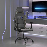 vidaXL Fotel gamingowy, czarny i moro, sztuczna skóra model standard