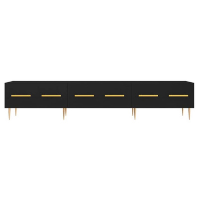 vidaXL Szafka pod TV, czarna, 150x36x30 cm, materiał drewnopochodny