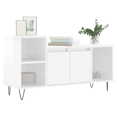 vidaXL Szafka pod TV, wysoki połysk, biała, 100x35x55 cm model standard