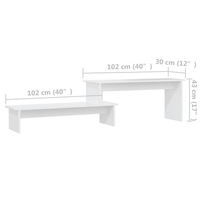 vidaXL Szafka pod TV, biała, 180x30x43 cm, materiał drewnopochodny
