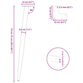 Nogi do stołu konsolowego w kształcie stożka 4 szt. Antracyt 72-73 cm Stal
