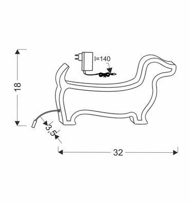DOG LAMPA lampka stołowa LED IQ KIDS czarny