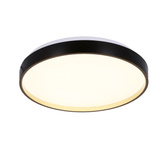Florida lampa sufitowa plafon czarno złoty 18w led 33 cm klosz biały