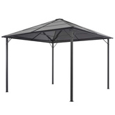 Altana ogrodowa z zadaszeniem, aluminiowa, 3 x 3 m, antracytowa
