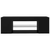 vidaXL Szafka pod TV z oświetleniem LED, czarna, 90x39x30 cm