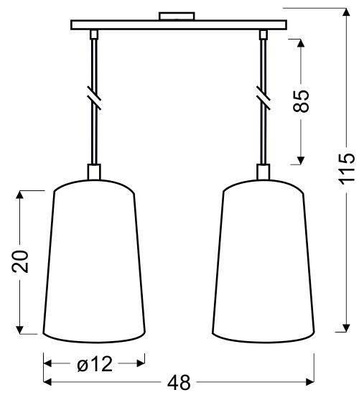 Lampa wisząca 2xE27 48cm biała VISTA 32-64271