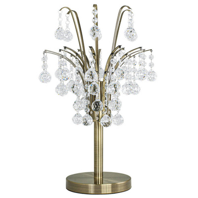 Lampka nocna biurkowa stołowa kryształowa MONTE CARLO 1 x60W E27 złoty model standard