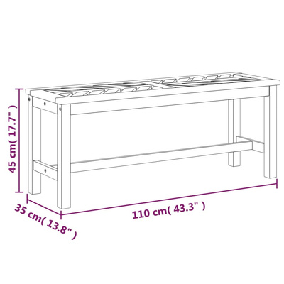 Ławka ogrodowa, 110 cm, lite drewno akacjowe
