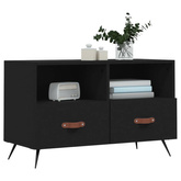 vidaXL Szafka pod TV, czarna, 80x36x50 cm, materiał drewnopochodny