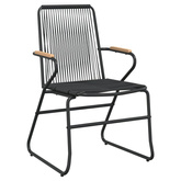 9-częściowy zestaw mebli ogrodowych, czarny, rattan PVC
