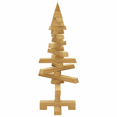 Drewniana choinka z podstawą Brązowy 60 cm Lite drewno sosnowe
