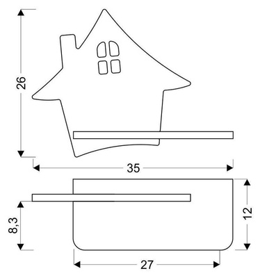 Lampa kinkiet półeczka 5W LED 4000K IQ Kids House czarny 21-85207