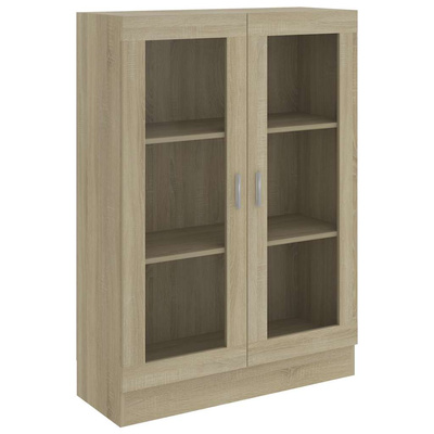 Witryna, dąb sonoma, 82,5x30,5x115 cm, materiał drewnopochodny
