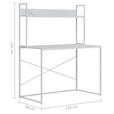 vidaXL Biurko komputerowe, białe 110x60x138 cm materiał drewnopochodny