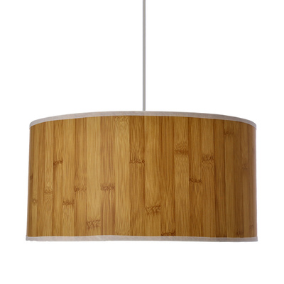 Lampa wisząca z abażurem Timber brązowa pojedyncza do salonu
