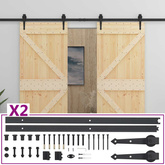 Drzwi przesuwne 2 szt. 90 x 210 cm Lite drewno sosnowe