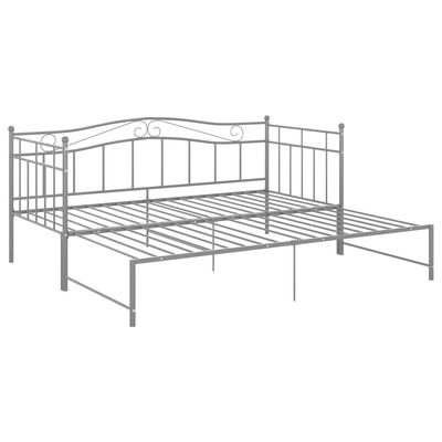 Sofa z wysuwaną ramą łóżka, szara, metalowa, 90x200 cm vidaXL