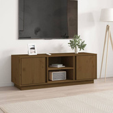Szafka pod TV, miodowy brąz, 110x35x40,5cm, lite drewno sosnowe vidaXL