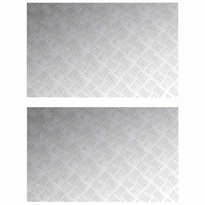 Stopień Prostokątny 2 pcs Srebrny 80 x 50 cm Aluminium
