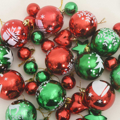 Zestaw Bombek Choinkowych 40 pcs Czerwony i zielony