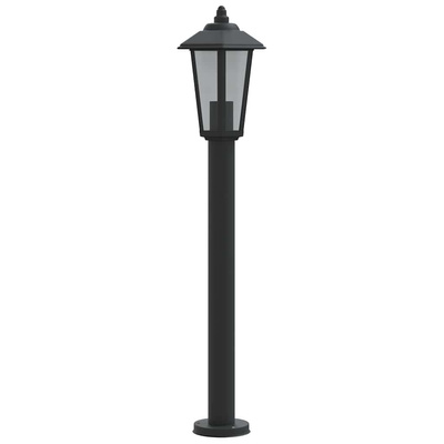 Lampa ogrodowa na słupku, czarna, 80 cm, stal nierdzewna