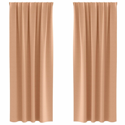 Firany blackout z kółkami 2 pcs Jasny Brąz 225 x 140 cm