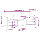 3-osobowa sofa z poduszkami, różowa, 180 cm, aksamit