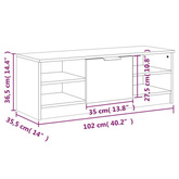 vidaXL Szafka pod TV, biała, 102x35,5x36,5 cm, materiał drewnopochodny