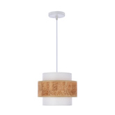 Lampa wisząca z abażurem Cork biała do salonu i jadalni