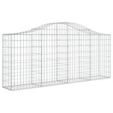 Kosze gabionowe, 6 szt, 200x30x80/100 cm, galwanizowane żelazo